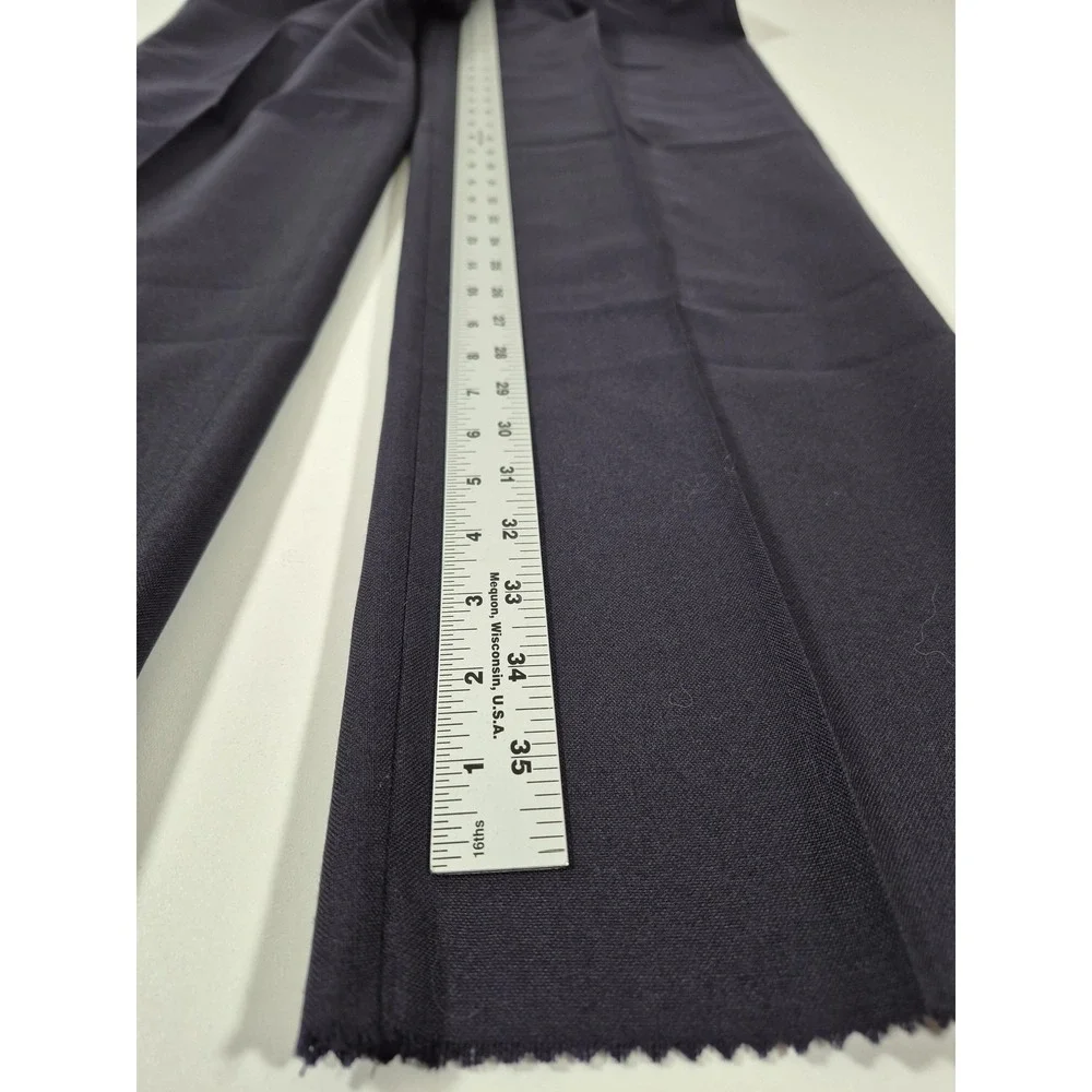 VTG Racquet Club Wool Dress Pants Men's 30x36 Blue Pleated Straight Unhemmed